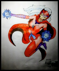 Size: 1920x2301 | Tagged: safe, artist:sancochojose, trixie, human, g4, crossover, humanized, magneto, scarlet witch, wanda maximoff, x-men