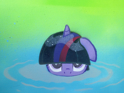 Size: 3264x2448 | Tagged: safe, artist:scarfi5h, twilight sparkle, g4, female, solo, stencil, submerged, traditional art