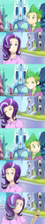 Size: 388x1920 | Tagged: safe, artist:ruthietammy, spike, starlight glimmer, human, g4, the crystalling, censored, clothes, comic, crystal empire, humanized, middle finger, scene interpretation, shirt