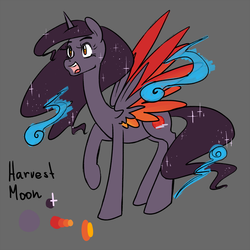 Size: 1000x1000 | Tagged: safe, artist:ryuredwings, oc, oc only, oc:harvest moon, alicorn, pony, alicorn oc, purple coat, solo