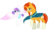 Size: 2757x1645 | Tagged: safe, artist:stagetechyart, princess flurry heart, sunburst, alicorn, pony, unicorn, g4, the crystalling, baby, cloak, clothes, diaper, flying, glasses, male, open mouth, stallion