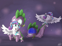 Size: 1024x768 | Tagged: safe, artist:loreto-arts, princess flurry heart, spike, g4, the crystalling, uncle and niece, uncle spike