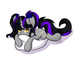 Size: 2048x1536 | Tagged: safe, artist:the---sound, oc, oc only, pony, unicorn, pillow, solo