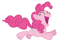 Size: 1240x905 | Tagged: safe, artist:hendro107, pinkie pie, g4, the gift of the maud pie, .psd available, female, jumping, simple background, solo, transparent background, vector