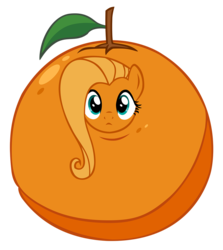 Size: 1069x1200 | Tagged: safe, artist:hendro107, fluttershy, g4, what about discord?, flutterrange, food, food transformation, inanimate tf, orange, orangified, simple background, solo, transformation, transparent background, vector