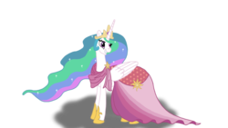 Size: 1024x576 | Tagged: safe, artist:lunasaccountant, princess celestia, g4, clothes, dress, female, smiling, solo