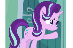 Size: 2500x1667 | Tagged: safe, artist:railphotos, starlight glimmer, pony, unicorn, g4, the crystalling, cute, door, female, glimmerbetes, mare, scrunchy face, solo, vector