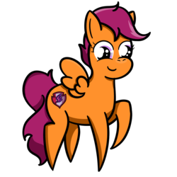 Size: 800x800 | Tagged: safe, artist:nagihikodenki, scootaloo, g4, cutie mark, female, pointy ponies, simple background, solo, the cmc's cutie marks, transparent background