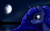 Size: 3200x2000 | Tagged: safe, artist:pony-stark, princess luna, alicorn, pony, g4, bust, eyeshadow, female, galaxy, high res, makeup, mare, mare in the moon, missing accessory, moon, night, outdoors, portrait, profile, reflection, self ponidox, signature, sky, solo, stars, water