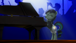 Size: 1920x1080 | Tagged: safe, artist:turbovilka, coloratura, g4, 3d, clothes, dress, eyes closed, female, musical instrument, piano, playing, rara, singing, solo, source filmmaker, spotlight