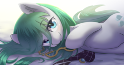 Size: 1403x734 | Tagged: safe, artist:aymint, cloudy quartz, earth pony, pony, g4, cute, female, glasses, looking at you, loose hair, mare, smiling, solo, stupid sexy cloudy quartz, sweet dreams fuel