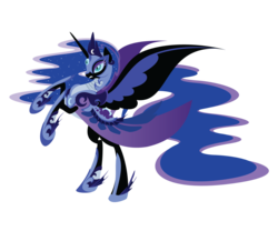 Size: 1600x1333 | Tagged: safe, artist:hexfloog, nightmare moon, alicorn, pony, g4, armor, female, gritted teeth, rearing, simple background, solo, spread wings, transparent background