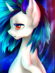 Size: 2304x3072 | Tagged: safe, artist:monochromacat, dj pon-3, vinyl scratch, g4, chromatic aberration, female, heart eyes, high res, red eyes, solo, wingding eyes, wrong eye color