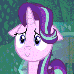 Size: 461x461 | Tagged: safe, edit, edited screencap, screencap, starlight glimmer, pony, unicorn, g4, the crystalling, :>, cute, female, floppy ears, gif, glimmerbetes, inverted mouth, mare, needs more jpeg, non-animated gif, smiling, solo