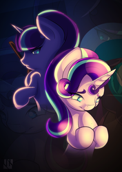 Size: 600x848 | Tagged: safe, artist:ikuvaito, starlight glimmer, g4, the cutie map, crying, duality, female, sad, solo