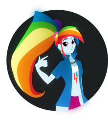 Size: 800x907 | Tagged: safe, artist:owily, rainbow dash, equestria girls, g4, female, lineless, looking at you, pointing, simple background, smiling, solo, transparent background