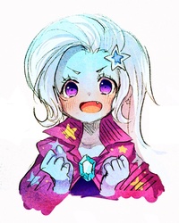 Size: 1024x1283 | Tagged: safe, artist:weiliy, trixie, equestria girls, g4, barrette, blushing, cape, clenched fist, clothes, cute, cute little fangs, daaaaaaaaaaaw, diatrixes, dress, ear piercing, earring, fangs, female, glasses, hairclip, hairpin, hnnng, jewelry, looking at you, missing accessory, moe, open mouth, piercing, simple background, solo, teary eyes, trixie's cape, weiliy is trying to murder us, white background