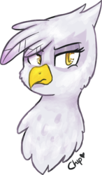 Size: 631x1080 | Tagged: safe, artist:chipflake, gilda, griffon, g4, bust, colored pupils, female, simple background, solo, transparent background
