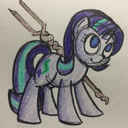 Size: 2343x2342 | Tagged: safe, artist:ashtoneer, starlight glimmer, g4, female, high res, s5 starlight, solo, staff, staff of sameness, traditional art