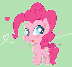 Size: 1400x1300 | Tagged: safe, artist:soulfulmirror, pinkie pie, g4, chibi, female, heart, heart eyes, solo, wingding eyes