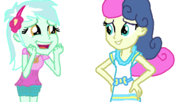 Size: 885x514 | Tagged: safe, artist:ktd1993, bon bon, lyra heartstrings, sweetie drops, equestria girls, g4