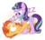 Size: 945x840 | Tagged: safe, artist:dm29, starlight glimmer, sunburst, pony, unicorn, g4, the crystalling, beard, duo, electric razor, facial hair, female, glare, gritted teeth, levitation, magic, male, mare, on back, open mouth, shaver, shaving, ship:starburst, shocked, simple background, stallion, telekinesis, this will end in tears, transparent background, wide eyes