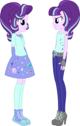 Size: 3740x5864 | Tagged: safe, artist:osipush, starlight glimmer, equestria girls, g4, my little pony equestria girls: rainbow rocks, my past is not today, absurd resolution, alternative cutie mark placement, duality, equestria girls-ified, female, high heels, reference, self paradox, simple background, solo, transparent background