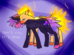 Size: 1582x1183 | Tagged: safe, artist:pradora, oc, oc only, oc:proxima, pegasus, pony, crying, gay, love, male, oc x oc, shipping