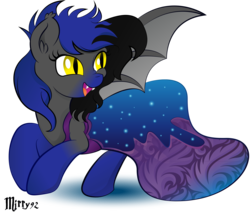 Size: 2825x2427 | Tagged: safe, artist:mirry92, oc, oc only, bat pony, pony, 2016, clothes, digital art, dress, fangs, gala, gala dress, happy, high res, silent, smiling, solo, wings