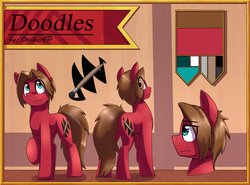 Size: 3671x2719 | Tagged: safe, artist:otakuap, oc, oc only, oc:doodles, earth pony, pony, eye clipping through hair, high res, male, raised hoof, reference sheet, solo, stallion