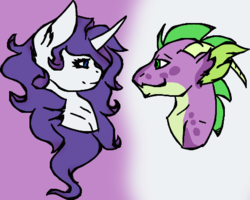 Size: 467x374 | Tagged: safe, artist:sp0tti, rarity, spike, g4, adult spike, female, male, older, ship:sparity, shipping, straight