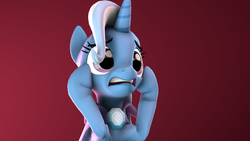 Size: 1920x1080 | Tagged: safe, artist:xppp1n, trixie, pony, unicorn, g4, 3d, female, mare, scared, solo, source filmmaker, wallpaper