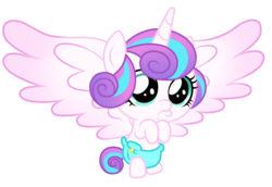Size: 4500x3100 | Tagged: safe, artist:mixiepie, princess flurry heart, alicorn, pony, g4, the crystalling, about to cry, baby, baby pony, cloth diaper, cute, diaper, female, flurrybetes, high res, large wings, paint tool sai, pouting, sad, sad eyes, safety pin, simple background, solo, spread wings, transparent background, vector, weapons-grade cute, wings