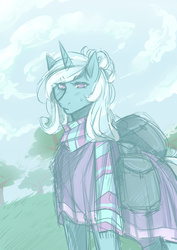 Size: 500x707 | Tagged: safe, artist:mscootaloo, trixie, pony, unicorn, g4, asksketchytrixie, clothes, female, mare, solo