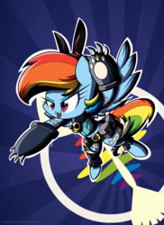 Size: 1600x2200 | Tagged: safe, artist:therandomjoyrider, rainbow dash, g4, clothes, costume, crossover, female, ms. fortune, skullgirls, solo