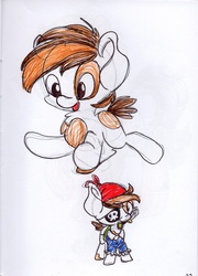 Size: 1024x1426 | Tagged: safe, artist:cutepencilcase, pipsqueak, g4, male, solo, traditional art