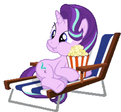 Size: 686x632 | Tagged: safe, starlight glimmer, pony, unicorn, g4, the crystalling, :t, animated, aweeg*, chewing, cute, eating, female, food, gif, glimmerbetes, mare, on side, open mouth, popcorn, puffy cheeks, reaction image, simple background, smiling, solo, transparent background, underhoof