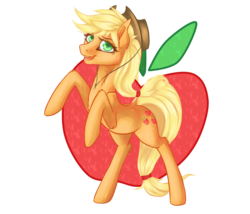 Size: 1000x857 | Tagged: safe, artist:mpsins, applejack, g4, female, looking at you, rearing, solo