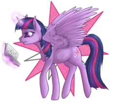 Size: 1000x857 | Tagged: safe, artist:mpsins, twilight sparkle, alicorn, pony, g4, book, cutie mark, female, magic, mare, reading, simple background, solo, telekinesis, that pony sure does love books, transparent background, twilight sparkle (alicorn)