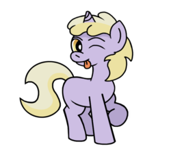 Size: 688x614 | Tagged: safe, artist:gogglesparks, dinky hooves, pony, unicorn, g4, female, simple background, solo, tongue out, transparent background, wink