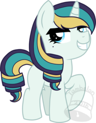 Size: 625x800 | Tagged: safe, artist:tambelon, oc, oc only, oc:prima donna, pony, unicorn, female, filly, offspring, parent:coloratura, parent:prince blueblood, simple background, solo, transparent background, watermark