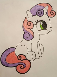 Size: 719x960 | Tagged: safe, artist:nucleartomb2, sweetie belle, g4, female, solo, traditional art