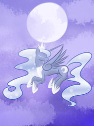 Size: 1500x2000 | Tagged: safe, artist:lunar-march, princess luna, g4, female, moon, solo, stars