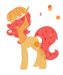 Size: 1047x1240 | Tagged: safe, artist:xsidera, oc, oc only, oc:orangeberry delight, original species, jelly pony, solo