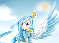 Size: 1298x951 | Tagged: safe, artist:haruliina, oc, oc only, oc:princess argenta, human, argentina, humanized, nation ponies, ponified, solo