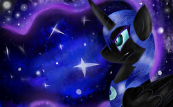 Size: 2100x1300 | Tagged: safe, artist:flamepone, nightmare moon, alicorn, pony, g4, angry, female, night, scowl, side view, solo
