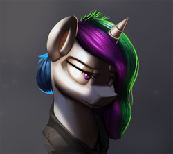 Size: 700x622 | Tagged: safe, artist:sceathlet, princess celestia, alicorn, pony, g4, bust, female, gradient background, portrait, solo