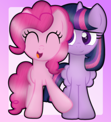 Size: 1024x1125 | Tagged: safe, artist:bubbly-storm, pinkie pie, twilight sparkle, alicorn, pony, g4, female, mare, twilight sparkle (alicorn)