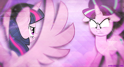 Size: 1980x1080 | Tagged: safe, artist:bubbly-storm, starlight glimmer, twilight sparkle, alicorn, pony, g4, counterparts, female, mare, twilight sparkle (alicorn), twilight's counterparts, wallpaper