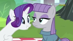 Size: 716x403 | Tagged: safe, screencap, maud pie, rarity, g4, the gift of the maud pie